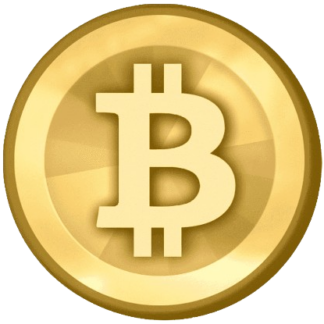 Gold Bitcoin symbol on the 2-inch die-cut XBT sticker